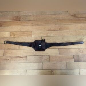 Brown Leather festival rave utility waist hip belt bag
